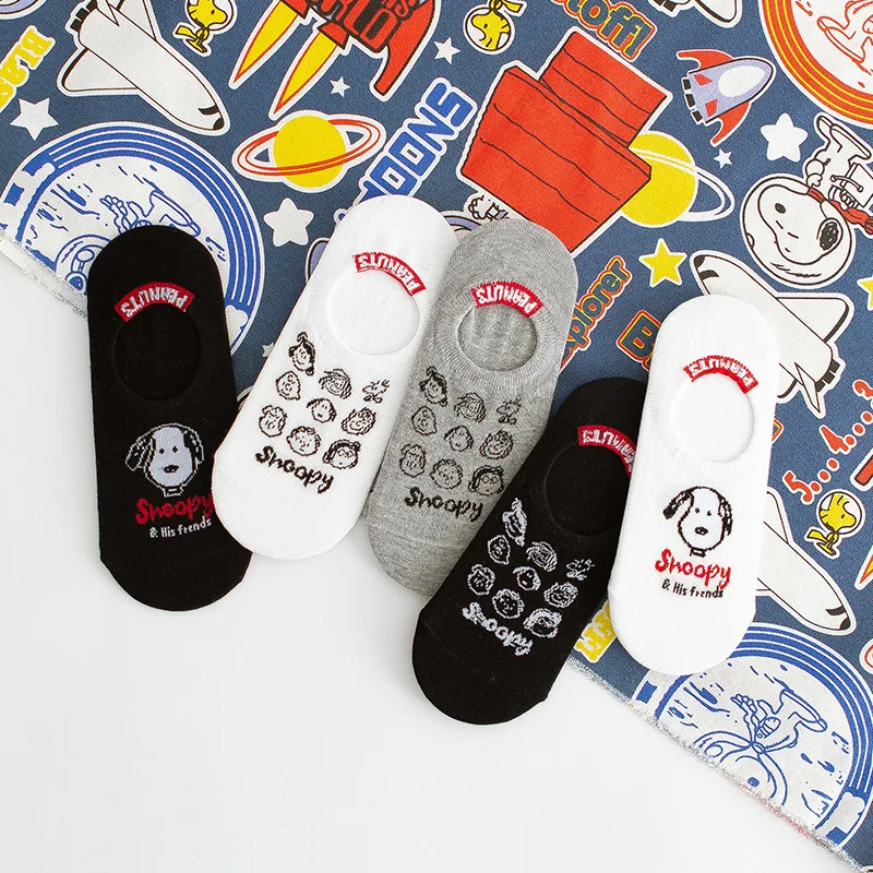 

Snoopy Men's Socks Cute Cartoon Cotton Women's Socks High Quality Fashion Shallow Mouth Low Breathable Invisible Boat Socks