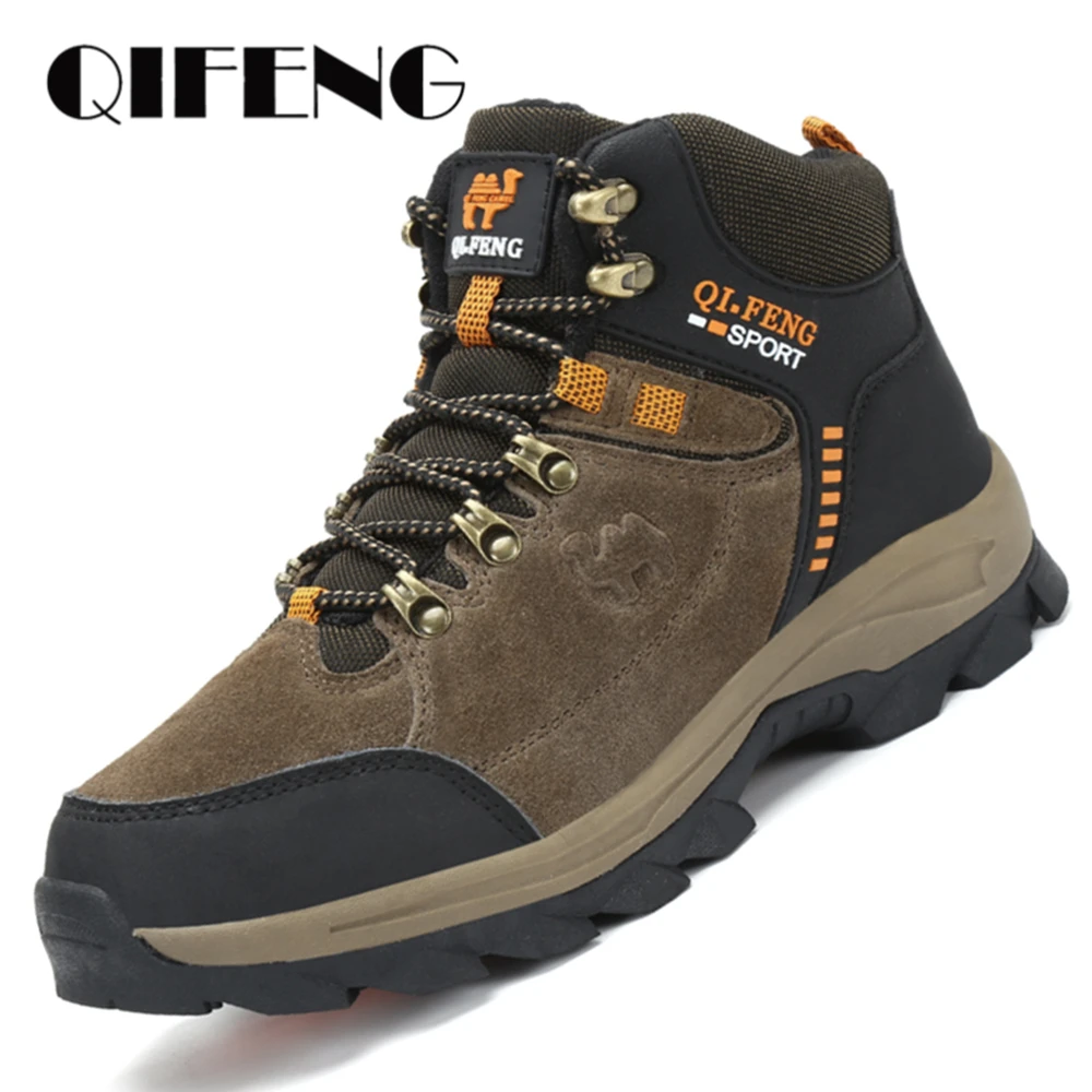 

Men Boots Winter Leather Warm Work Casual Motorcycle Comfortable Flat Trek Shoes Lace-up Male Ankle Boots Sapatos.para Hombre