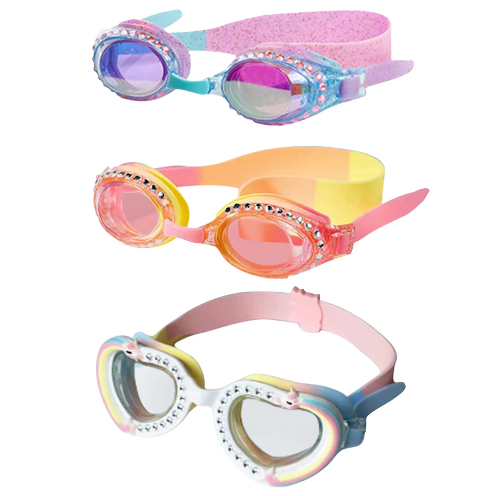 

Children Swimming Goggles Anti Fog Cute Swim Goggles Waterproof Antiskid One Size Elastic Soft Adjustable for Underwater Sports
