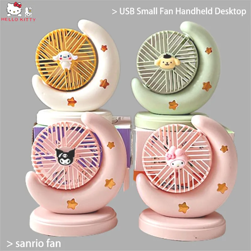 

Kawaii Sanrio веер Настольный Cinnamoroll маленький мини-веер с Usb зарядкой летний Kuromi ручное настольное украшение милая игрушка для студентки девочки