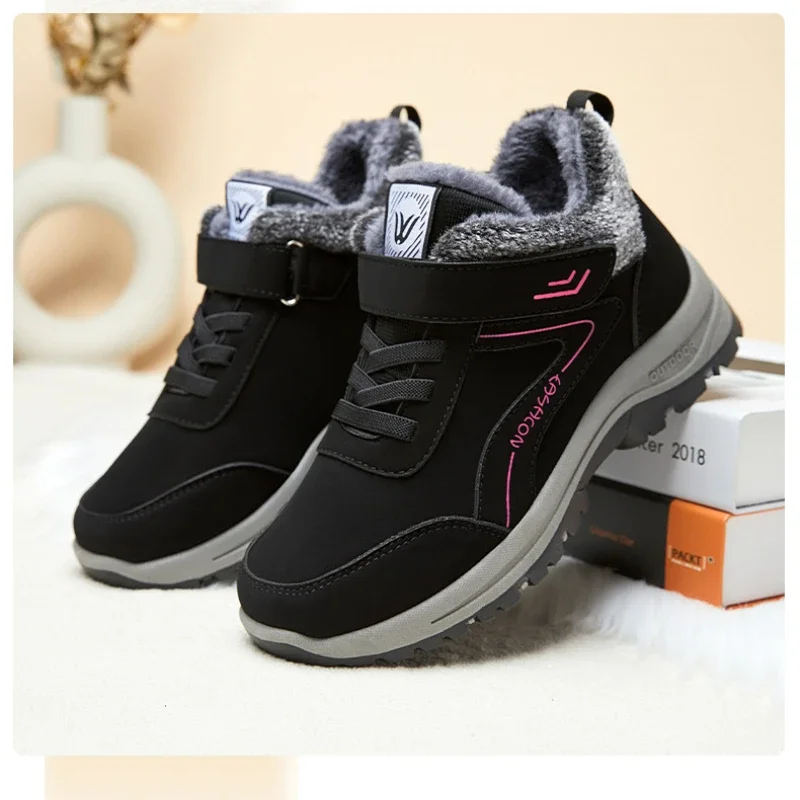 

Hot Winter Boots for Women Warm Plush Mom Shoes Non-slip Female Snow Botines Botas Femininas Tendencia 2023 Blue Men's Shoes New