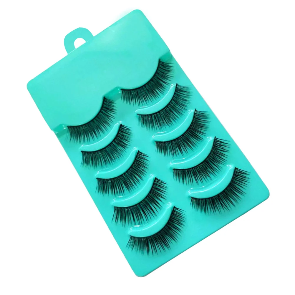 

5 Pairs False Eyelashes Cross Premium Natural Look Makeup Tools Lashes for Ladies Teenager
