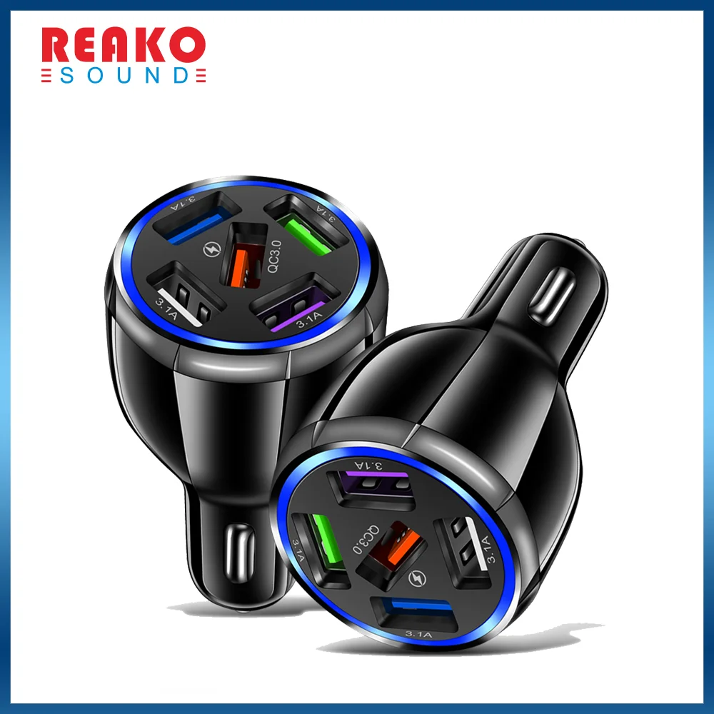 

Car USB Charger 5 Port Fast Charging For Xiaomi redmi note 10 pro Quick Charge 3.0 15A Charger Mobile Phone Charge in Car