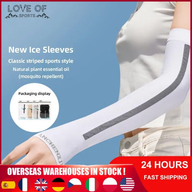 

1~10PCS Elastic Sports Sleeves Cooling Comfortable Sport Sleeve Ice Silk Cycling Hand Cover Uv Protection Arm Guard Sleeve