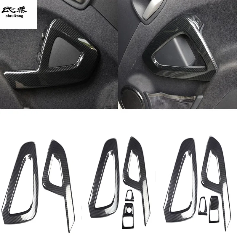 

2 шт./лот декоративная крышка подлокотника из АБС-углеродного волокна для интерьера двери Mercedes Benz Smart 2009-2014