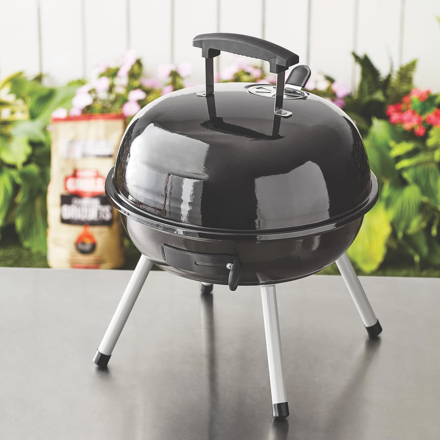 

14.5'' Portable Charcoal Grill, Black grill portable grill