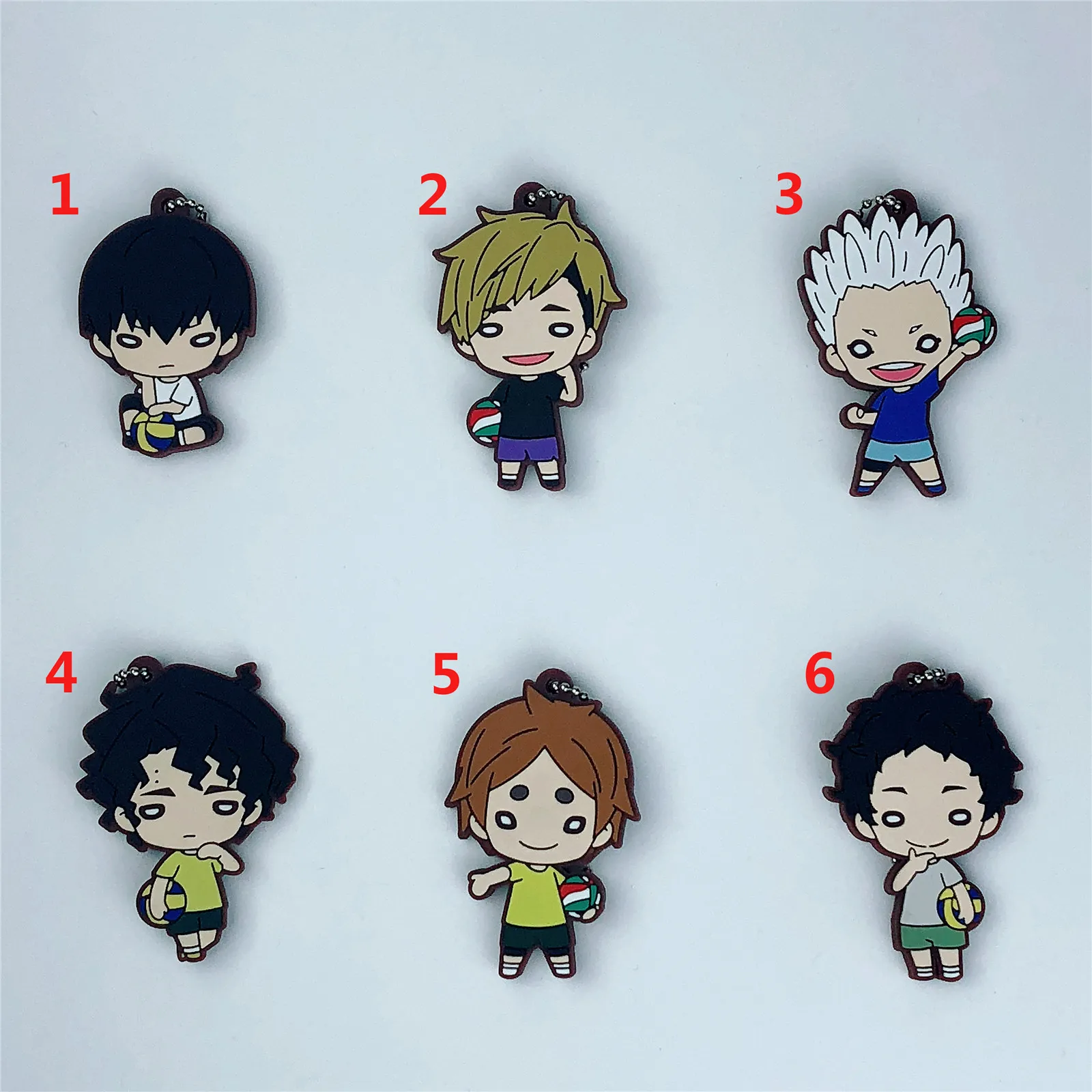 

Haikyuu!! Anime Rubber Keychain Key Ring Race Straps Cosplay