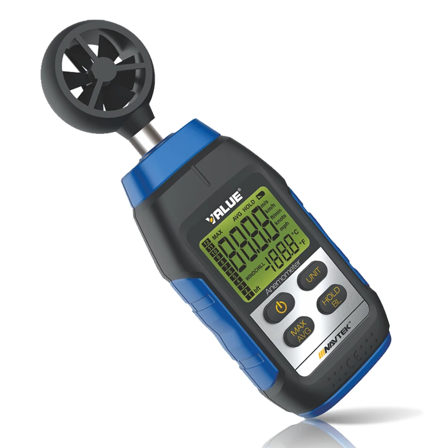 Прецизионный анемометр Flyby VMA-1 Ручной ветромер Диапазон рейтинг ветра: 0–12