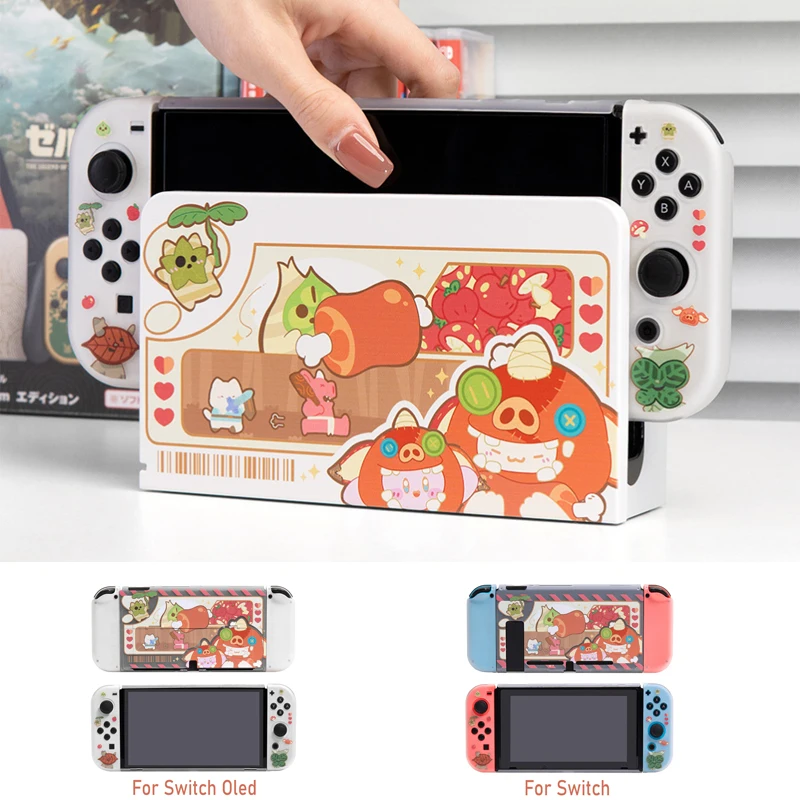 

Transparent Matte TV Dock Charger Hard Case Crystal Shell for Nintendo Switch Oled NS Joycon Controller TPU Soft Cover Protector