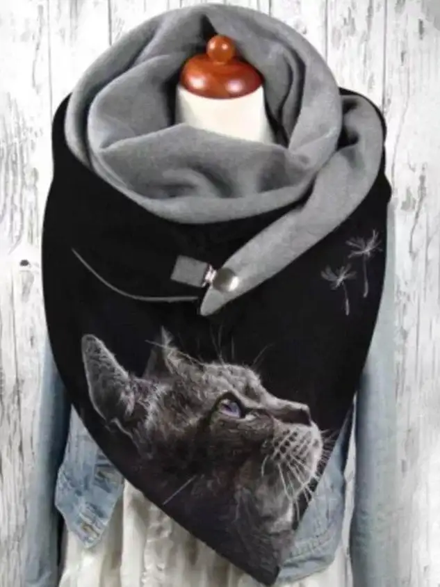 

Ladies Cat Print Winter Scarf