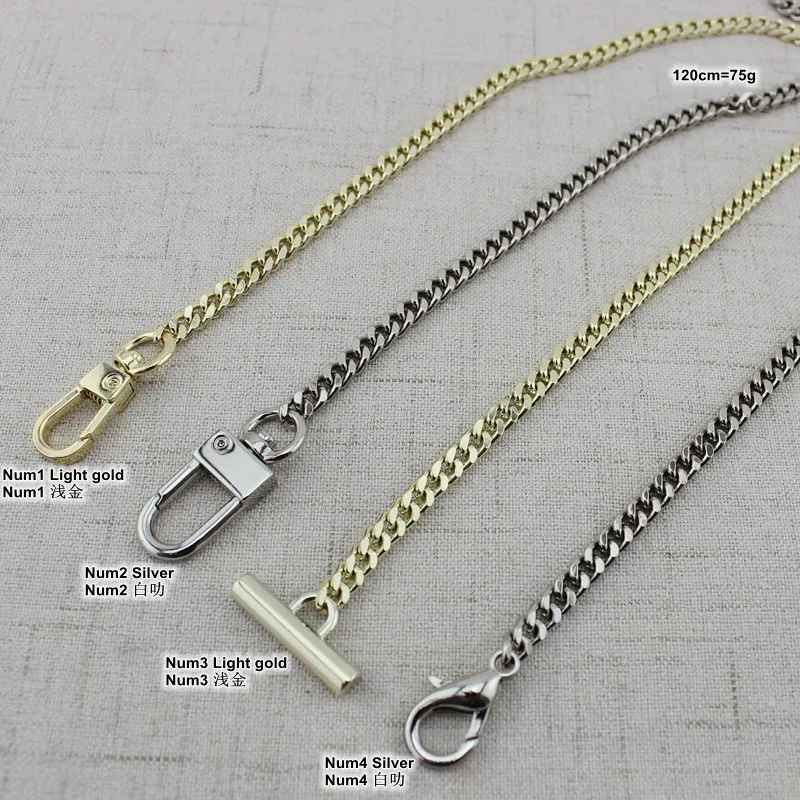 10pcs 120cm 5mm DIY bag strap thin chain Wallet handle purse metal strap chain strap replaced bag strap