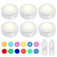 led night lights wireless puck light dimmable battery with remote control rgb moon lamp for bedroom room cabinet hallway kitchen