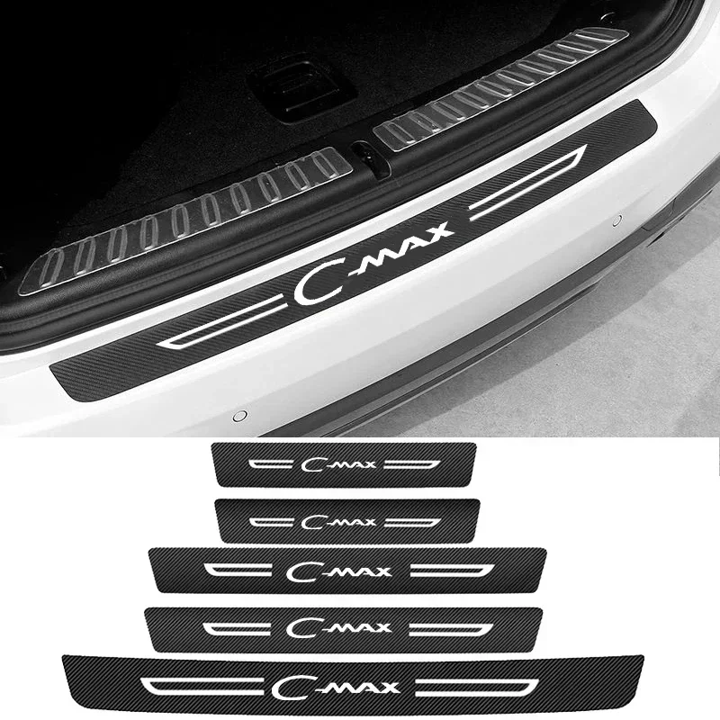 

Накладка на порог автомобиля, защита от царапин, бампер багажника, наклейки для Ford C-MAX Figo Fiesta Edge Escape Fusion FLEX