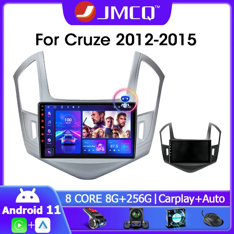 

JMCQ 2din Android 11 Car Radio For Chevrolet Cruze J300 J308 2012-2015 Multimedia Video Player 4G WIFI Carplay Auto DSP Stereo