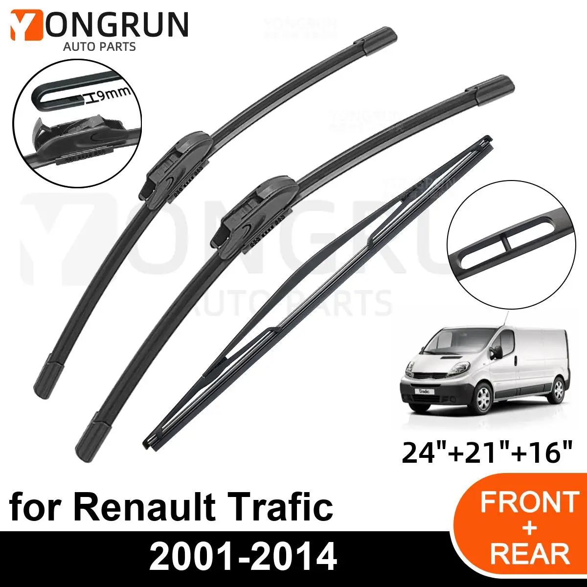 Renault Trafic 2001-2014 Комплект Стеклоочистителей Для Передних И Задних Автомобильных