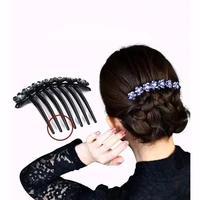 crystal rhinestones flower hair combs clip beads headwear vintage hairpins women hair accessories bridal wedding headdress