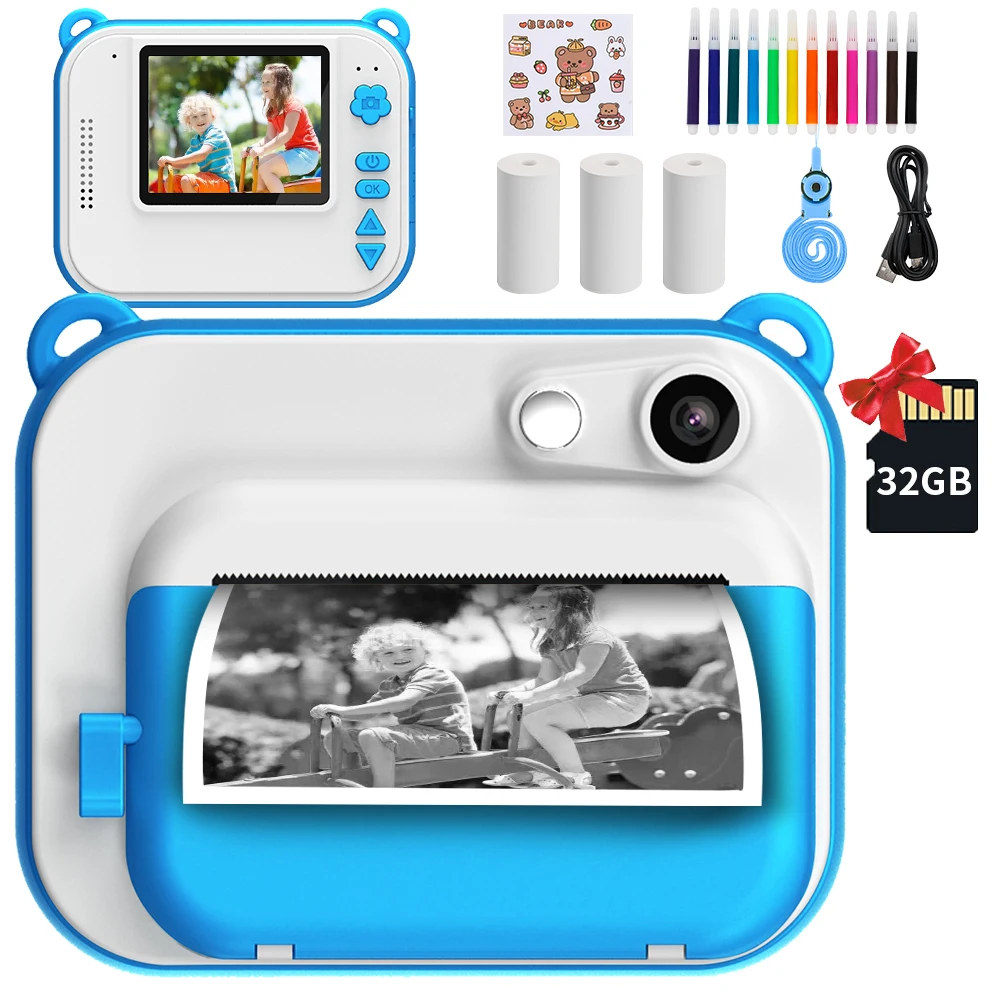

Children Camera For Kids Instant Print Camera Digital Video Camera For Children Photo Camera Toys For Girl Boy Birthday Gifts