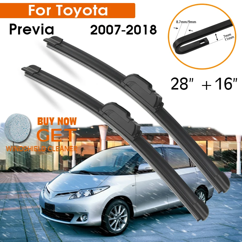 

Car Wiper Blade For Toyota Previa 2007-2018 Windshield Rubber Silicon Refill Front Window Wiper 28"+16" LHD RHD Auto Accessories