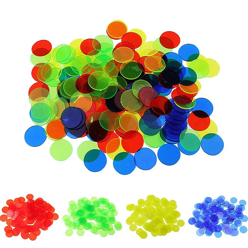 

100pcs 19mm Plastic Poker Chips Casino Bingo Markers Token Fun Family Club Game Toy Creative Gift Learning Education Accessories