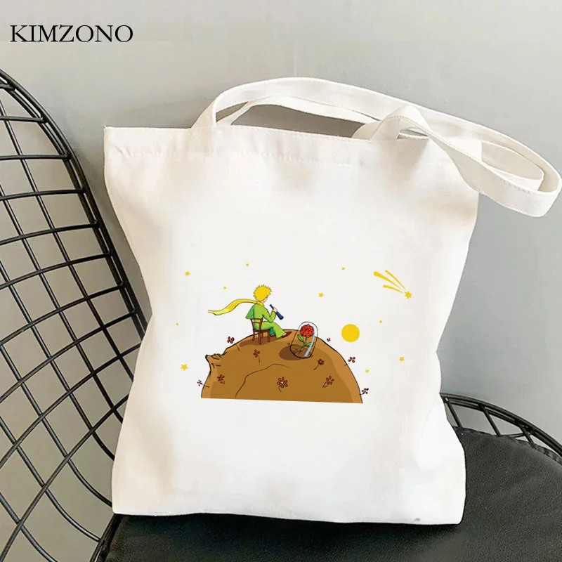 

Сумка для покупок Little Prince, сумка из искусственного хлопка, экологически чистая сумка для покупок, Складные Многоразовые тканые сумки с вере...