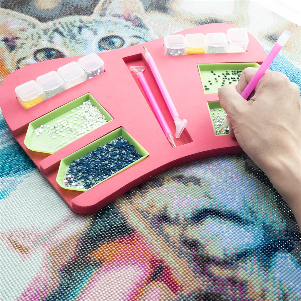 Многофункциональный держатель лотков для алмазной живописи - набор инструментов для рукоделия и творчества.