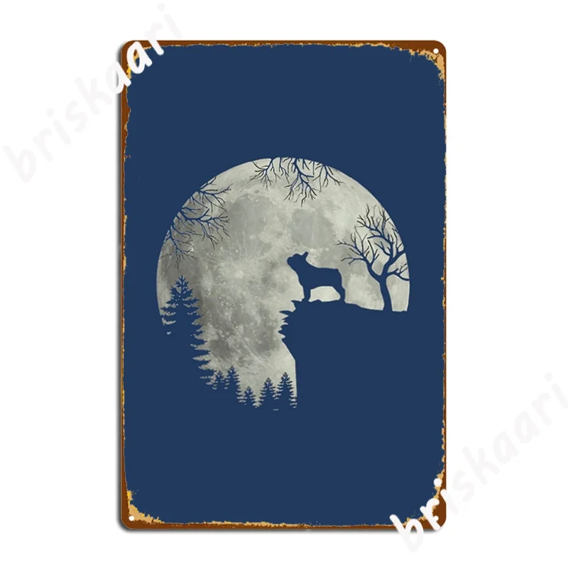 Французский лунный Воющий лес Хэллоуин металлический Плакат Фреска живопись классический клуб бар кинотеатр Жестяная Табличка на гараж плакаты