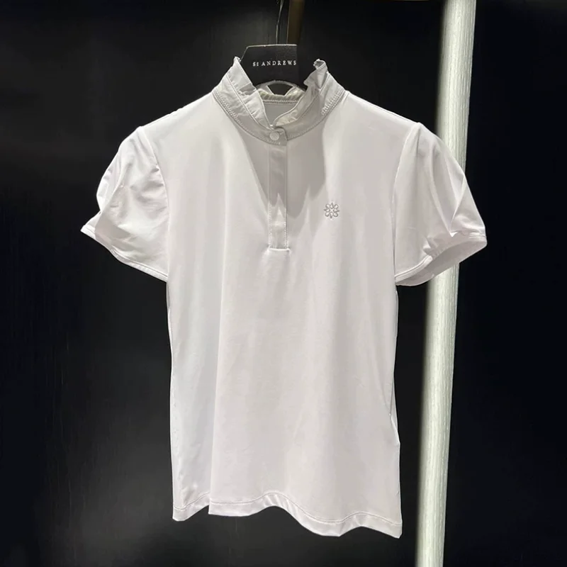 Golf dress women's outdoor sports top stand collar casual