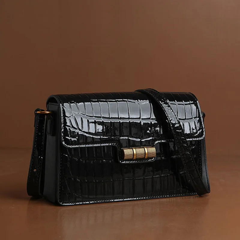 Новая женская кожаная сумка с крокодиловым узором модная и универсальная