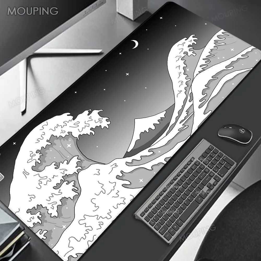 

Great Wave Mousepad Company Art Personalized 900x400 Xl Mouse Pad Black and White Gamer Keyboard Deskmat Play Mat Carpet 800x300