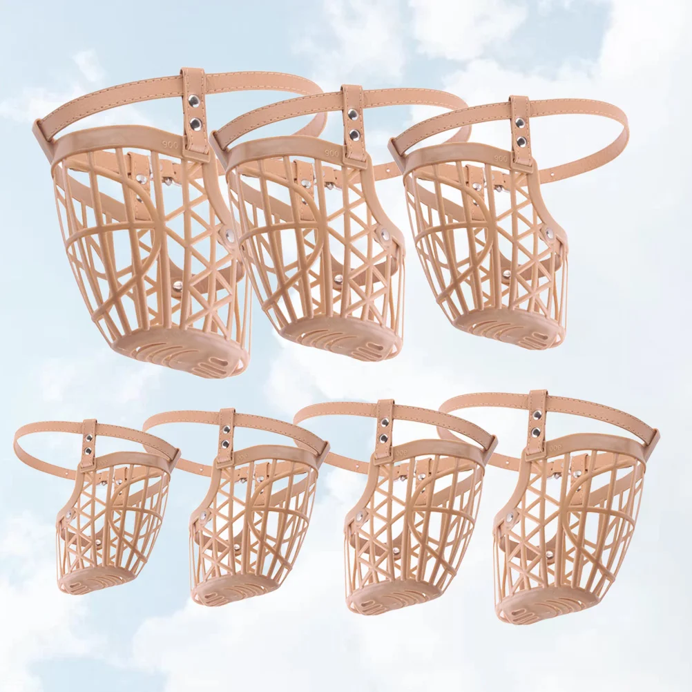 

Dog Muzzle Basket Anti Bite Adjustable Strap Cover Mouth Biting Barking Sized Muzzles Pitbulls Baskerville Medium Plastic