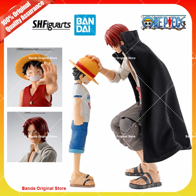 100% Оригинальные фигурки Bandai S.H. Фигуртс Shf One Piece Shanks and MONKEY.D.LUFFY детство Аниме