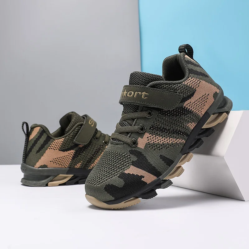 All Seasons Kids Sneakers Children's Fashion Sports Shoes Camouflage Mesh Boys Running Leisure Walking Shoes Breathable Shoes