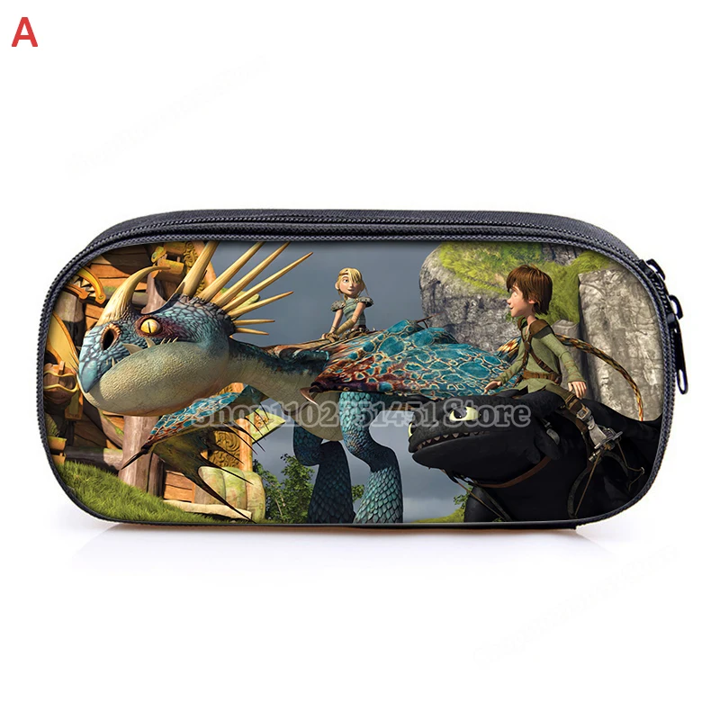 Беззубый пенал с драконом кавайный мультяшный изображением поезда дракона сумка