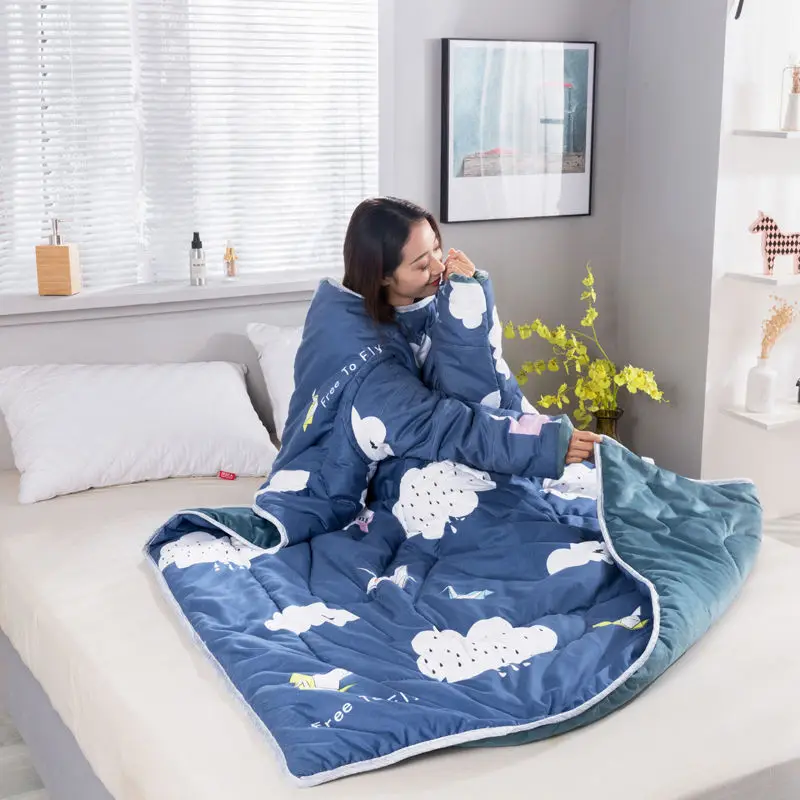 New winter layover bedspread and sleeved family blanket cape nap blanket bedroom blanket