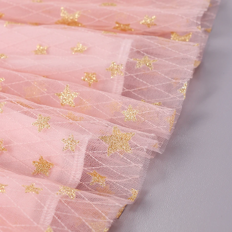 Новинка 2024 летнее платье для девочек хлопковое с мультяшным единорогом Сетчатое