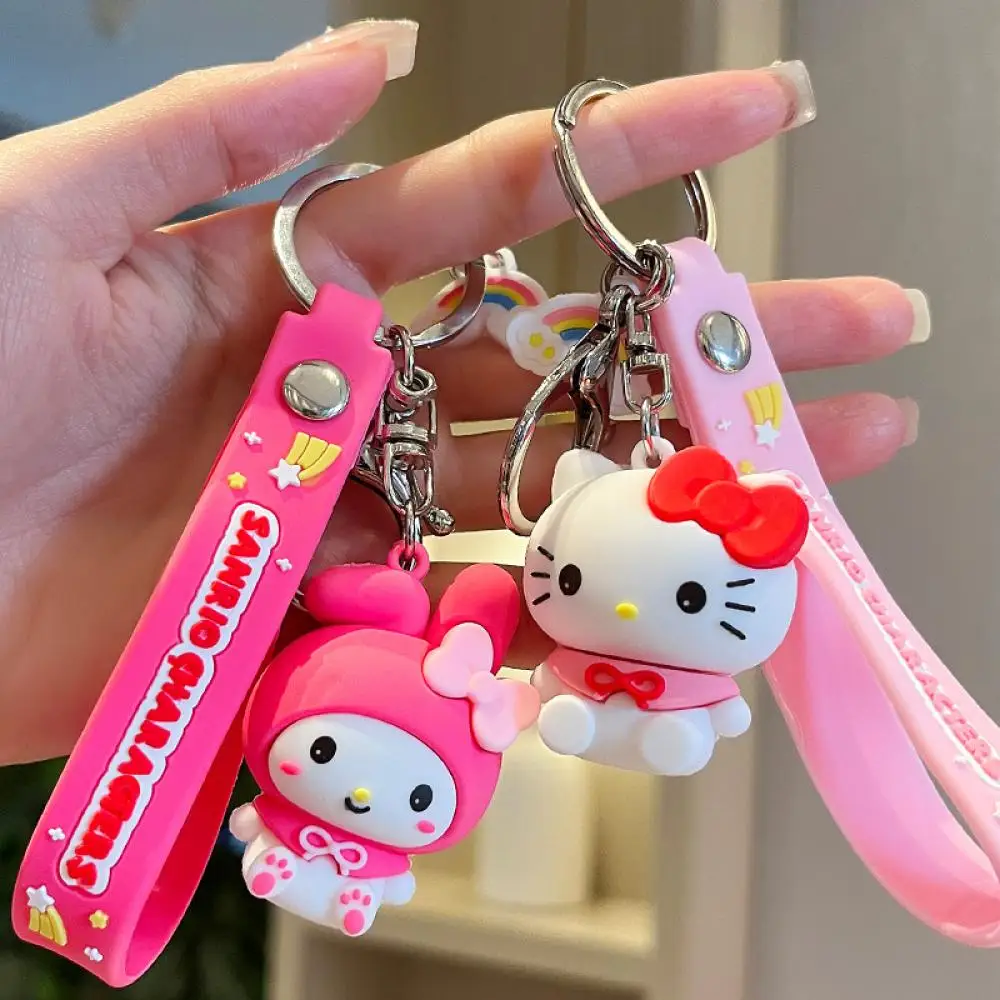 

Hello Kt 5Cm Spacewalk Kuromi Sanrio Keychain Cinnamoroll Cute Melody Bag Pendant Big Eared Dog Gifts for Girls Friend Children