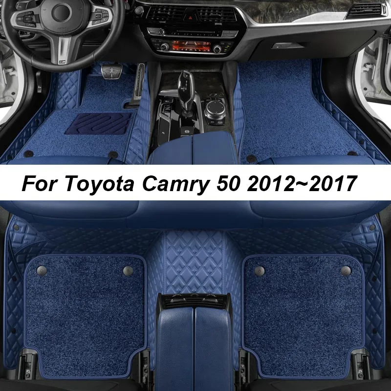 

Custom Luxury Floor Mats For Toyota Camry 50 2012~2017 NO Wrinkles Car Mats Accessories Interior Replacement Parts Full Set