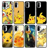 cute cartoon anime pika pikachu silicone phone case for xiaomi redmi note 9 9t 10 10s 11 11s 11e 8 poco m3 m4 pro 5g cover cases