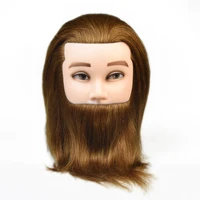 Hot Sale Male Hair Doll Professional Mannequin Head With 100% Human Hair Hairdresser Training Wig Head Hairstyles With Beard