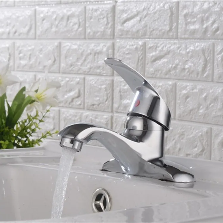 

Washbasin basin hot and cold water faucet two-in-one double-hole household countertop basin bathroom sink mixing valve