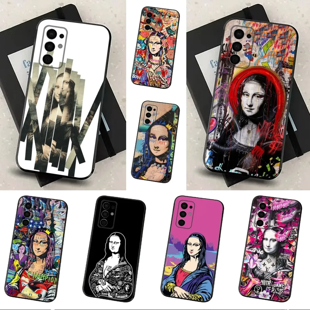 Чехол для телефона с граффити Art M-Mona L-Lisa Samsung Galaxy A91 A80 A73 A72 A71 A53A52 A32 A31A22 A21s A20 черный