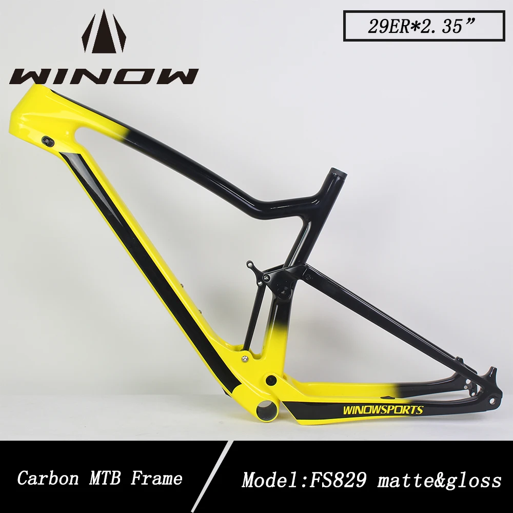 Карбоновая рама Winowsports MTB 29er*2 3 дюйма BB92 дорожная для горного велосипеда 100 мм UD