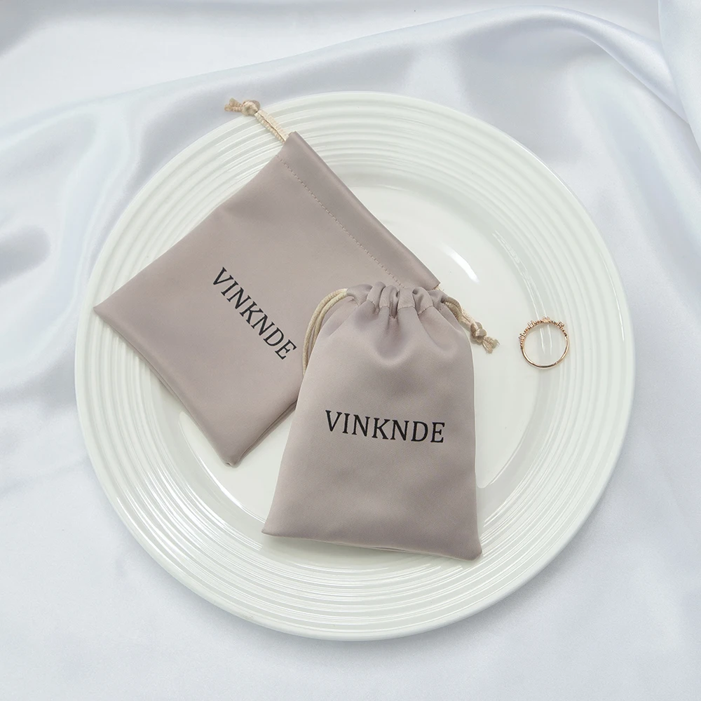 Silk Satin Packag Bags 100-Pack Bulk Jewelry Packaging Organizer Pouches Custom Personalized With Your Own Logo Wedding Gift Bag