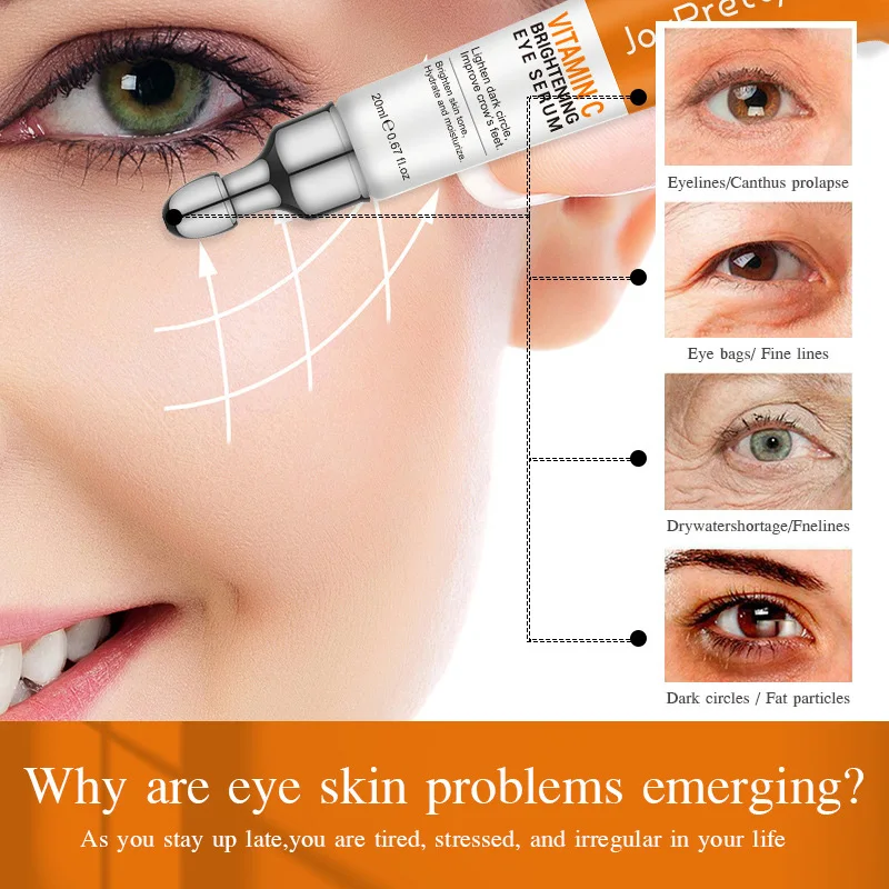 

Vitamin C Eye Cream Lighten Dark Circle Firming Lifting Moisturizing Fine Serum Anti-Aging Anti-Wrinkle Brightening Skin Lotion