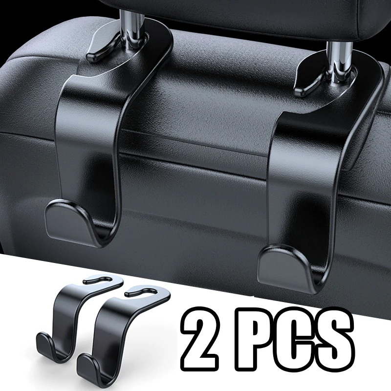 

2Pcs Car Seat Hook Hidden Clip Headrest Hanger Bag Wallet Cloth Grocery Organizer Storage Auto Fasteners Decorative Accessories