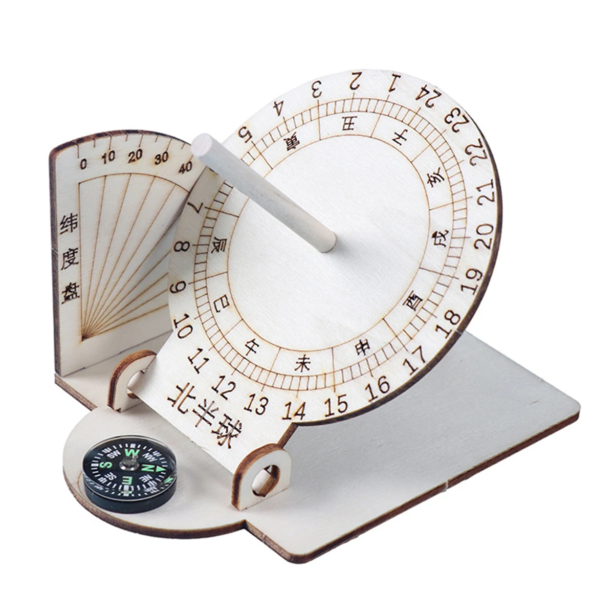 

Настольная модель солнечного часов из дерева