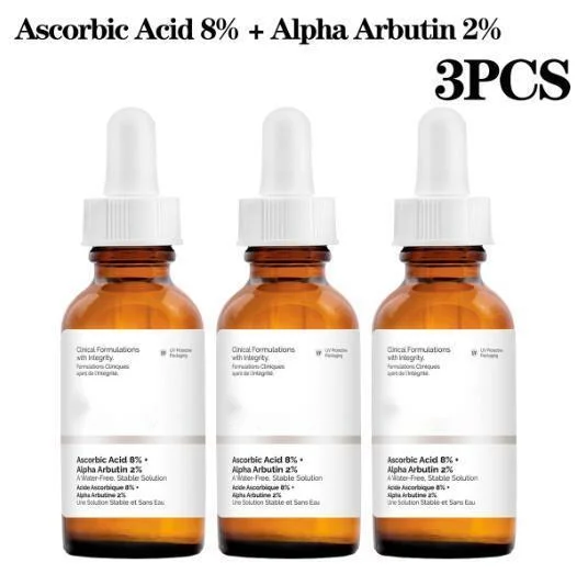 

Ascorbic acid 8%+α-arbutin 2% essence water 3 pcs Anti-aging skin brightening facial whitening serum Facial Makeup Primer Base