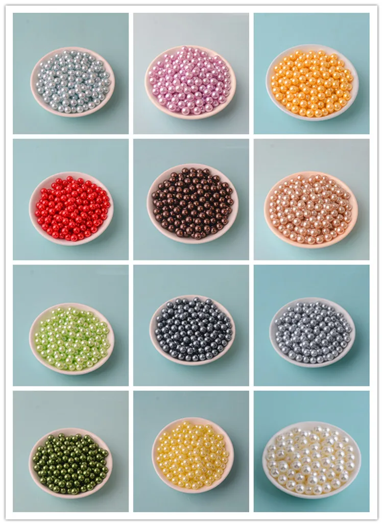 

Non-porous Color Beads ABS Imitation Pearls Highlight Plastic Loose Beads Handmade Diy Beading Accessories Hair Accessories