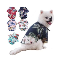 hawaiian style pet dogs cats t shirt dog summer clothes fashionable holiday floral printed dog t shirt pet clothes