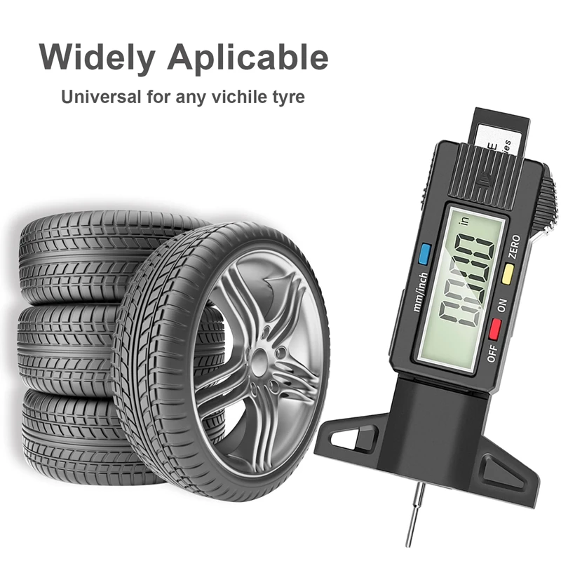 

car wheel Depth Gauge Digital Tire Tread Depth Gauge Tyre Tread Meter with Large LCD Display for Motorcycle Car Truck SUV